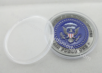 Εξατομικευμένα νομίσματα σμάλτων νομισμάτων/ψευδάργυρου της Air Force One μετάλλων κράμα με την παλαιά ασημένια επένδυση