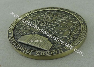 τρισδιάστατα εξατομικευμένα βραβεία μετάλλια κυβερνητικών χυτά κύβος μεταλλίων με το πηούτερ