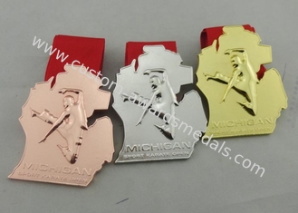 Karate κραμάτων ψευδάργυρου χυτά κύβος μετάλλια τρισδιάστατα με το λογότυπο εκτύπωσης για την αθλητική συνεδρίαση