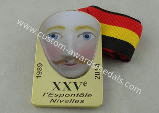 XXV μετάλλιο κορδελλών σμάλτων χρυσής επένδυσης Ι Espontole Nivelles 2.5 ίντσα