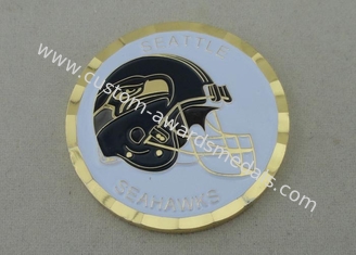Εξατομικευμένα οι Seattle Seahawks νομίσματα από τον ορείχαλκο που σφραγίζεται με την άκρη και το κιβώτιο σχοινιών 1.75 ίντσα