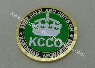 Στρατιωτικά νομίσματα συνήθειας 2.0 ιντσών KCCO από τον κύβο ορείχαλκου που χτυπιούνται και τη χρυσή επένδυση