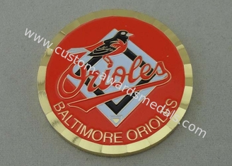 Χρυσή επένδυση νόμισμα μετάλλων των Baltimore Orioles 2.0 ίντσας από τον ορείχαλκο που σφραγίζεται