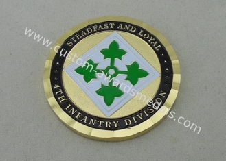 επί παραγγελία νόμισμα στρατού ορείχαλκου νομισμάτων 4ης μεραρχίας Πεζικού 2.0 ίντσα με το χρυσό