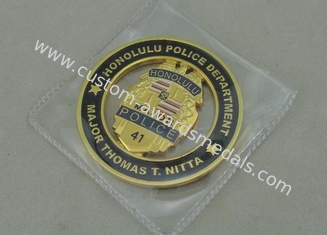 Το μαλακό σμάλτο προσωποποίησε τη Αστυνομία της Χονολουλού νομισμάτων, τρισδιάστατο νόμισμα κραμάτων ψευδάργυρου χρυσής επένδυσης 2.5 ίντσα