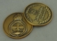 Μαλακός σφραγισμένος κύβος χρυσός ορείχαλκου νομισμάτων αστυνομίας σμάλτων με την άκρη διαμαντιών