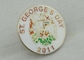Χρυσή ψευδάργυρου καρφίτσα σμάλτων κραμάτων μίμησης σκληρή για την ημέρα του ST George με την πεταλούδα