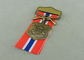 Στρατιωτικά μετάλλια βραβείων κραμάτων ψευδάργυρου, τρισδιάστατα κύβων μενταγιόν κορδελλών ρίψεων κοντά