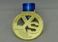 Χυτά κύβος μετάλλια χόκεϋ με την μπλε κορδέλλα για την αθλητικά συνεδρίαση/το φεστιβάλ