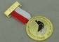 Συνθετικό κράμα ψευδάργυρου χρυσής επένδυσης μεταλλίων βραβείων συνήθειας σμάλτων DRF με το μετάλλιο κορδελλών