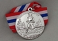 Μετάλλιο ρίψεων κύβων κραμάτων ψευδάργυρου, τρισδιάστατο ασημένιο τρέχοντας διακριτικό μεταλλίων