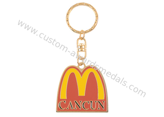 Χρυσός χαλκός Plaed που σφραγίζει MacDonald προωθητικό Keychain για τον εορτασμό επιχείρησης, σχολείο, λέσχη
