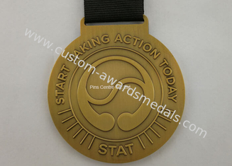 Μετάλλια αθλητικών κορδελλών ορείχαλκου κραμάτων ψευδάργυρου για τα αναμνηστικά/τιμή/βραβείο