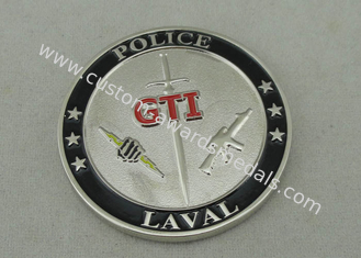 Το εξατομικευμένο νόμισμα ρίψεων κύβων κραμάτων ψευδάργυρου αστυνομίας Laval με 1.75 μετρά σε ίντσες και την επένδυση νικελίου