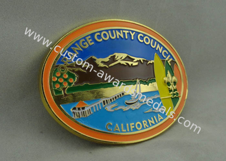 Επί παραγγελία πόρπες του Συμβουλίου Καλιφόρνιας Κομητεία Orange με τη χρυσή επένδυση και το μαλακό σμάλτο