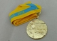 Καλυμμένα χρυσός μετάλλια κορδελλών τρισδιάστατα