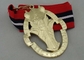 Χυτό κύβος μετάλλιο Demark για το τρέξιμο τρισδιάστατο με τη χρυσή επένδυση κραμάτων ψευδάργυρου