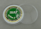 Εξατομικευμένος κύβος νομισμάτων στρατού ορείχαλκου ISFA που χτυπιούνται, διαφανής άκρη διαμαντιών κιβωτίων